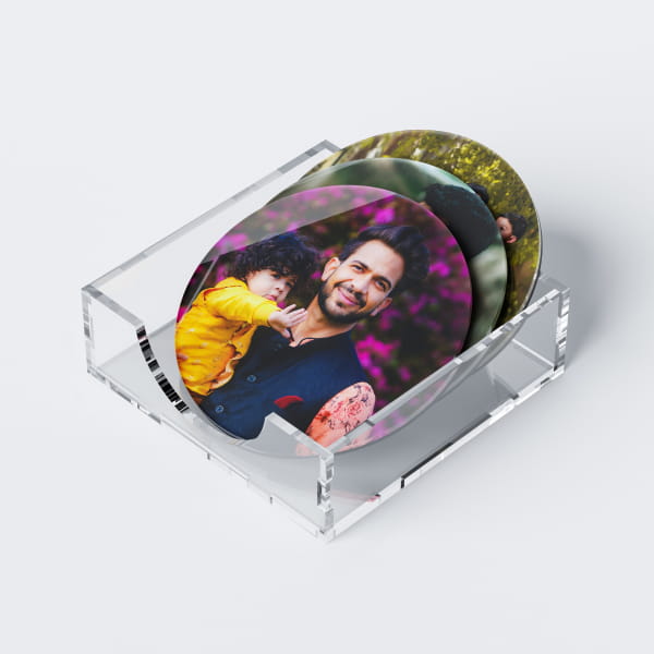 Full Pic Upload Design:  Circle Shaped Photo Acrylic Coaster