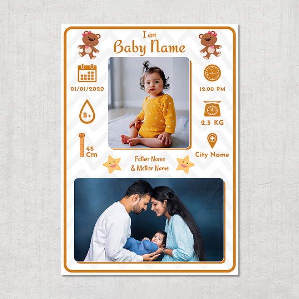 Cute Pouting Baby Design Acrylic Photo Frame