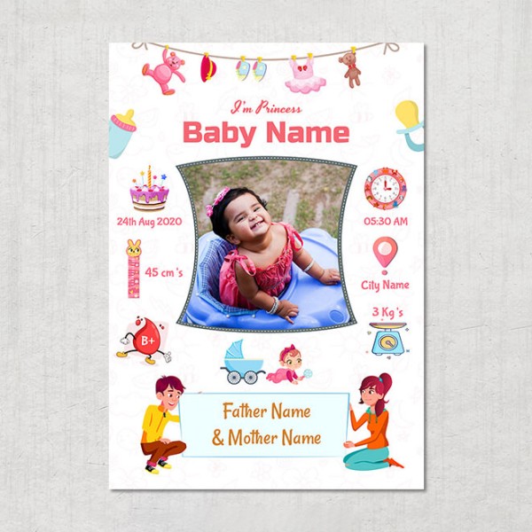 Happy Crawling Baby Design Acrylic Photo Frame