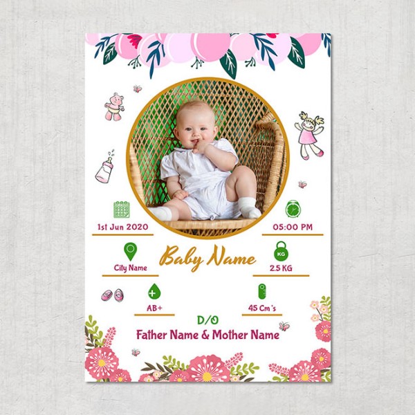 Cute Baby And Balloon Pattern Design Acrylic Photo Frame