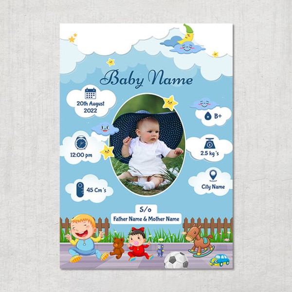Innocent Baby And Cloud Pattern Design Acrylic Photo Frame