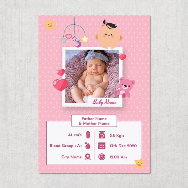 Lovely Sleepy Baby Design Acrylic Photo Frame