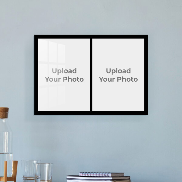 2 Pic Upload with Border Design: Landscape Acrylic Photo Frame with Image Printing – PrintShoppy Photo Frames