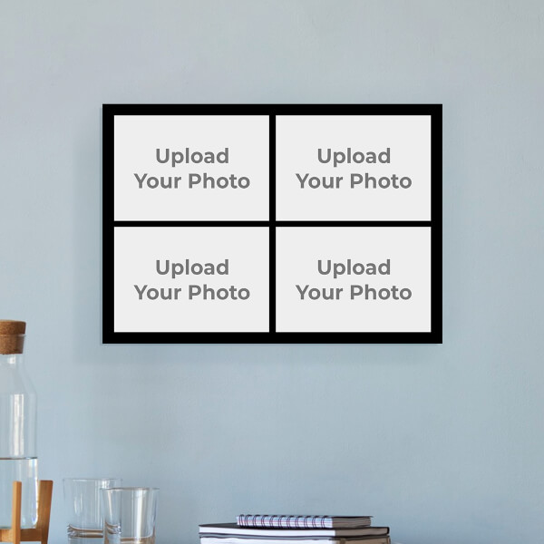 4 Pic Upload with Border Design: Landscape Acrylic Photo Frame with Image Printing – PrintShoppy Photo Frames