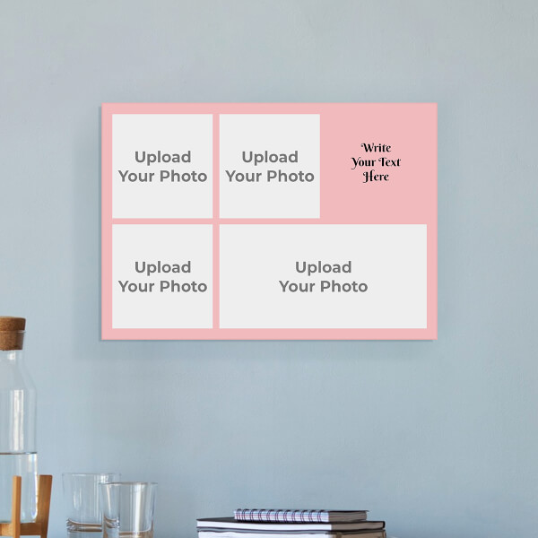Baby Pink 4 Pics with Text Design: Landscape Acrylic Photo Frame with Image Printing – PrintShoppy Photo Frames