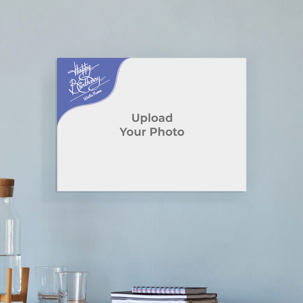 Blue Wave Happy Birthday Frame Design: Landscape Acrylic Photo Frame with Image Printing – PrintShoppy Photo Frames