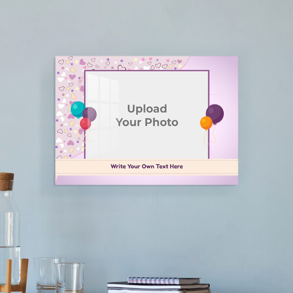 Birthday Balloons Design: Landscape Acrylic Photo Frame with Image Printing – PrintShoppy Photo Frames