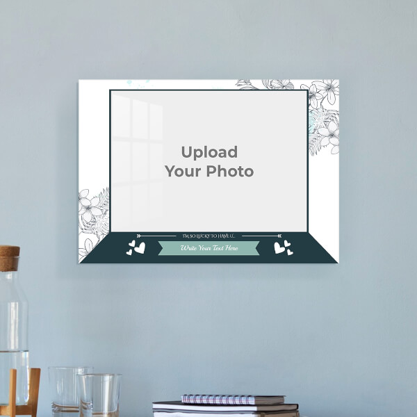 Hand Drawn Flowers Frame Design: Landscape Acrylic Photo Frame with Image Printing – PrintShoppy Photo Frames