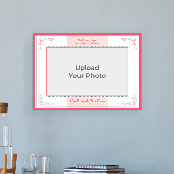 Couple Rings with Quotation Design: Landscape Acrylic Photo Frame with Image Printing – PrintShoppy Photo Frames
