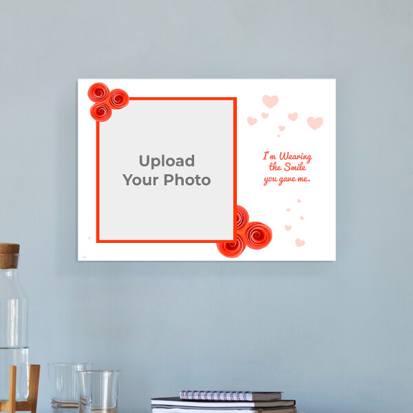 Orange Flowers with Quotation Design: Landscape Acrylic Photo Frame with Image Printing – PrintShoppy Photo Frames