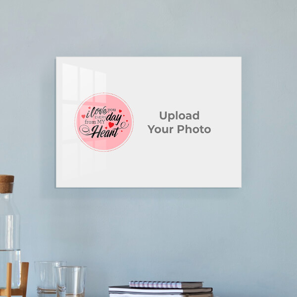 Love Quotation with Dotted Circle Design: Landscape Acrylic Photo Frame with Image Printing – PrintShoppy Photo Frames