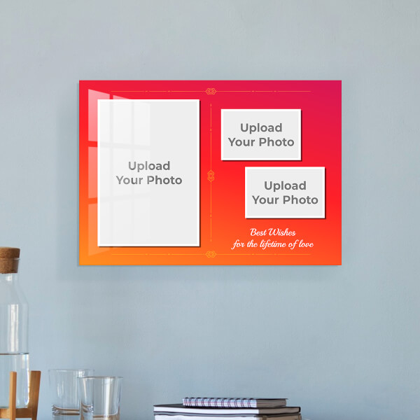 Pink and Orange Traditional Frame Design: Landscape Acrylic Photo Frame with Image Printing – PrintShoppy Photo Frames