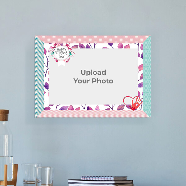 Happy Mothers Day Wishes with Floral Frame Design: Landscape Acrylic Photo Frame with Image Printing – PrintShoppy Photo Frames