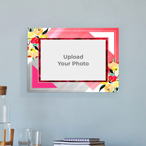 Floral Abstract Design: Landscape Acrylic Photo Frame with Image Printing – PrintShoppy Photo Frames