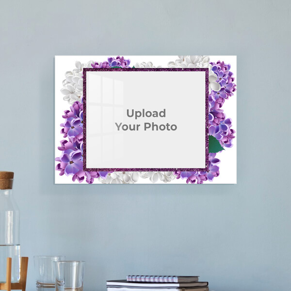 Lavender Floral Design: Landscape Acrylic Photo Frame with Image Printing – PrintShoppy Photo Frames