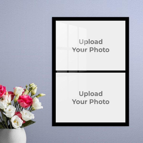 2 Pics Upload with Border Design: Portrait Acrylic Photo Frame with Image Printing – PrintShoppy Photo Frames