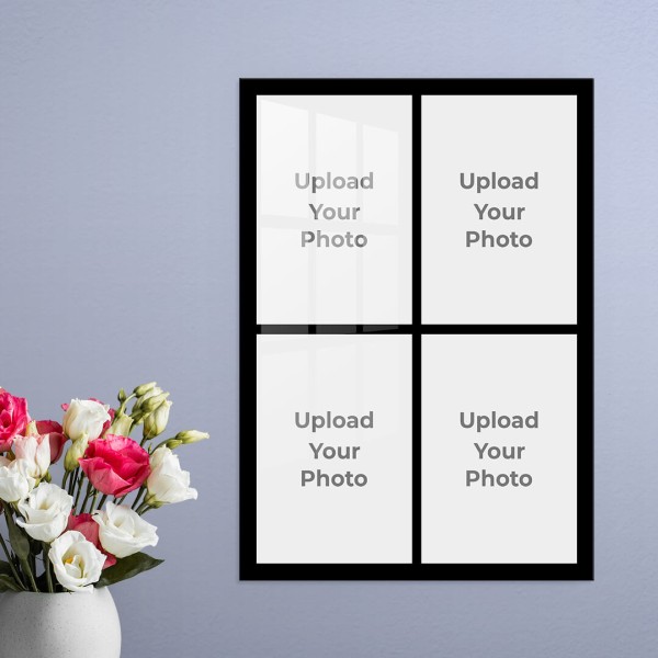 4 Pics Upload with Border Design: Portrait Acrylic Photo Frame with Image Printing – PrintShoppy Photo Frames