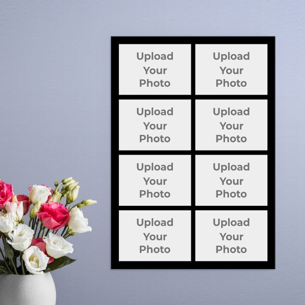 8 Pics Upload with Border Design: Portrait Acrylic Photo Frame with Image Printing – PrintShoppy Photo Frames