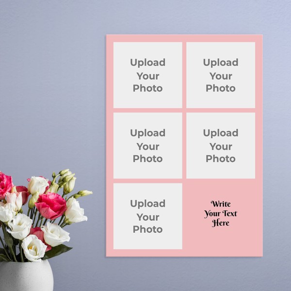 Baby Pink 5 Pics with Text Design: Portrait Acrylic Photo Frame with Image Printing – PrintShoppy Photo Frames