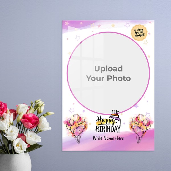 Special Moment Birthday Wishes Design: Portrait Acrylic Photo Frame with Image Printing – PrintShoppy Photo Frames