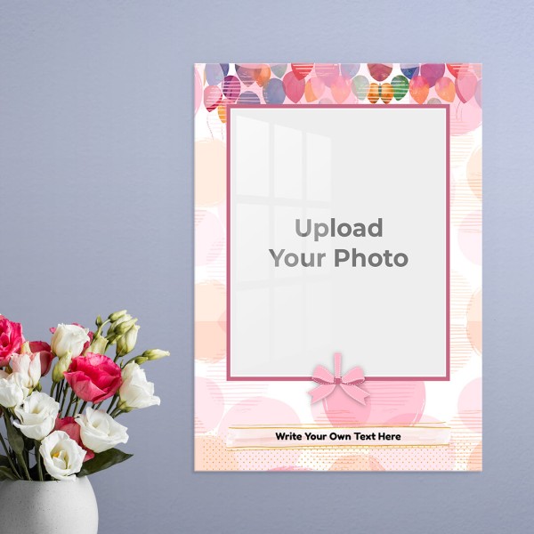Abstract Balloons with Ribbon Frame Design: Portrait Acrylic Photo Frame with Image Printing – PrintShoppy Photo Frames
