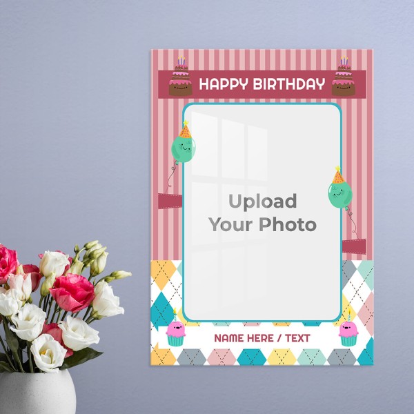 Birthday Cake Design: Portrait Acrylic Photo Frame with Image Printing – PrintShoppy Photo Frames