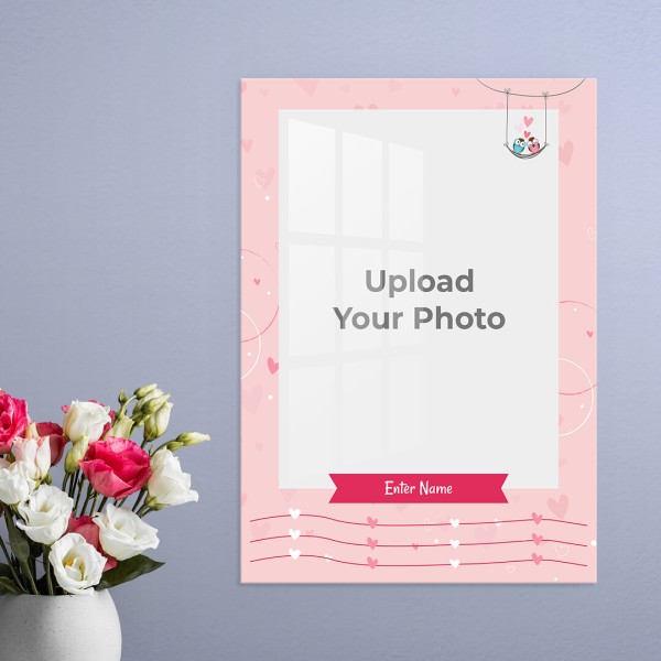 Love Birds Design: Portrait Acrylic Photo Frame with Image Printing – PrintShoppy Photo Frames