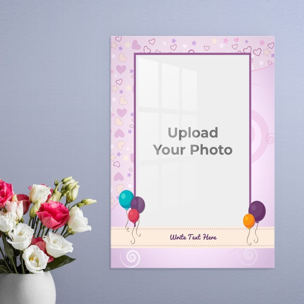 Birthday Balloons Design: Portrait Acrylic Photo Frame with Image Printing – PrintShoppy Photo Frames