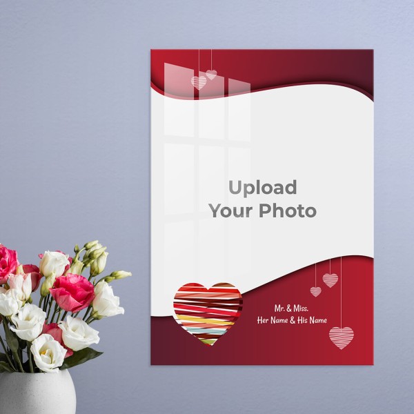 Hanging Hearts Design: Portrait Acrylic Photo Frame with Image Printing – PrintShoppy Photo Frames