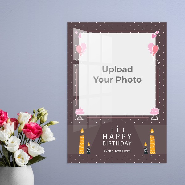 Birthday Candles and Cup Cakes Design: Portrait Acrylic Photo Frame with Image Printing – PrintShoppy Photo Frames