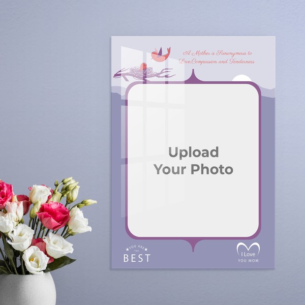 Birds Nest with Best Mom Quotation Design: Portrait Acrylic Photo Frame with Image Printing – PrintShoppy Photo Frames