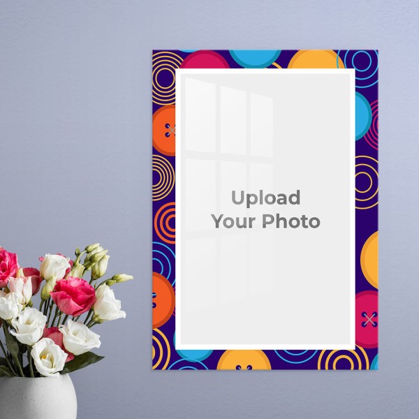 Buttons Background Design: Portrait Acrylic Photo Frame with Image Printing – PrintShoppy Photo Frames