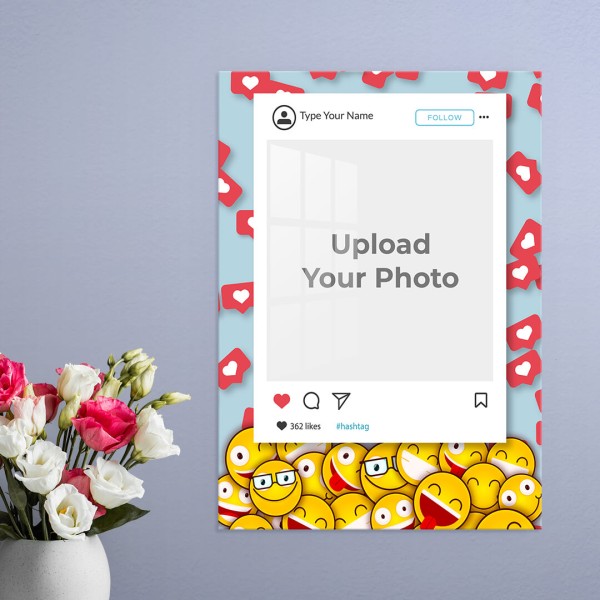 Social Butterflies Design: Portrait Acrylic Photo Frame with Image Printing – PrintShoppy Photo Frames