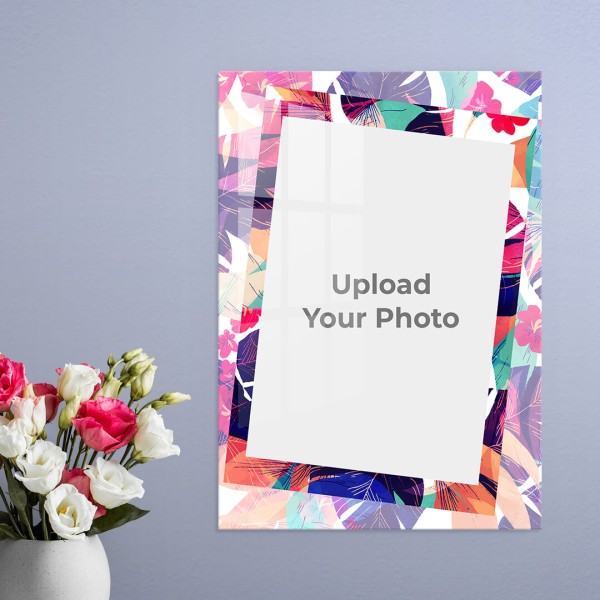 Floral Abstract Design: Portrait Acrylic Photo Frame with Image Printing – PrintShoppy Photo Frames
