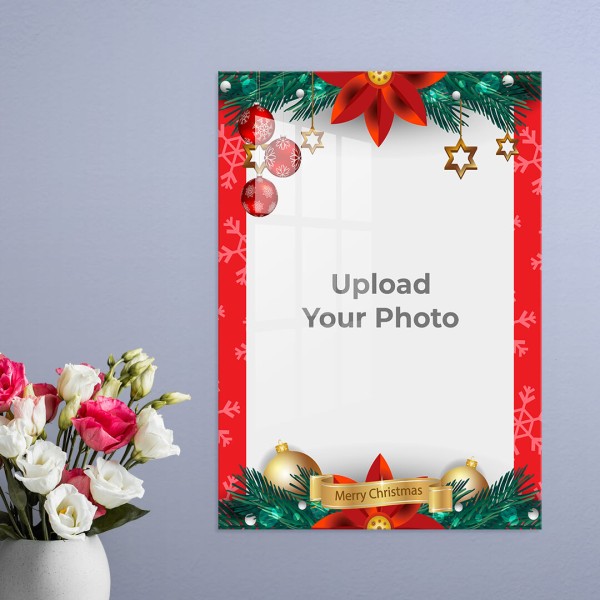 Merry Christmas Design: Portrait Acrylic Photo Frame with Image Printing – PrintShoppy Photo Frames