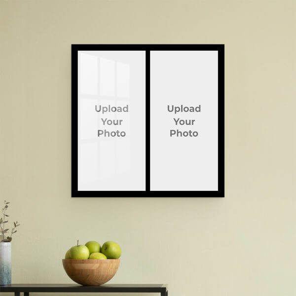 2 Pics Upload with Border Design: Square Acrylic Photo Frame with Image Printing – PrintShoppy Photo Frames