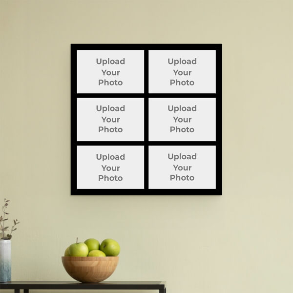 6 Pics Upload with Border Design: Square Acrylic Photo Frame with Image Printing – PrintShoppy Photo Frames