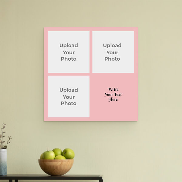 Baby Pink 5 Pics with Text Design: Square Acrylic Photo Frame with Image Printing – PrintShoppy Photo Frames