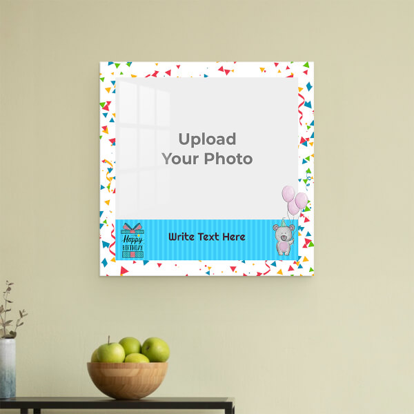 Kids Happy Birthday Design: Square Acrylic Photo Frame with Image Printing – PrintShoppy Photo Frames