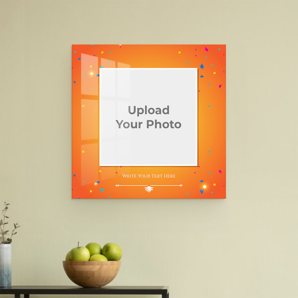 Birthday Wishes with Confetti Design: Square Acrylic Photo Frame with Image Printing – PrintShoppy Photo Frames
