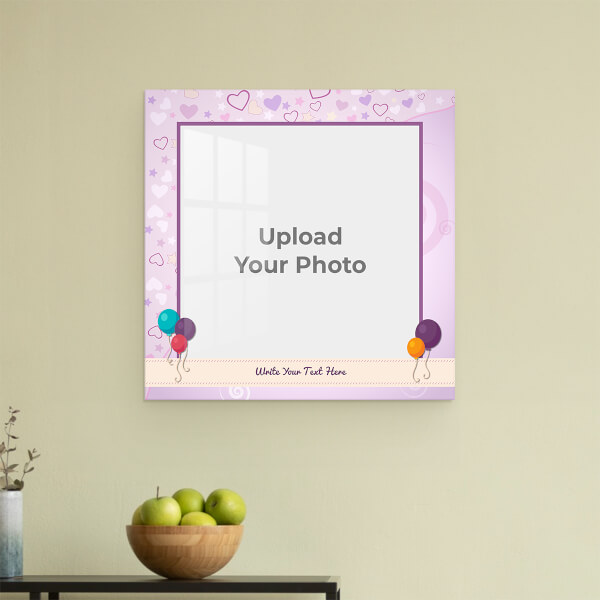 Birthday Balloons Design: Square Acrylic Photo Frame with Image Printing – PrintShoppy Photo Frames