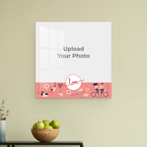 Love Cycle Design: Square Acrylic Photo Frame with Image Printing – PrintShoppy Photo Frames
