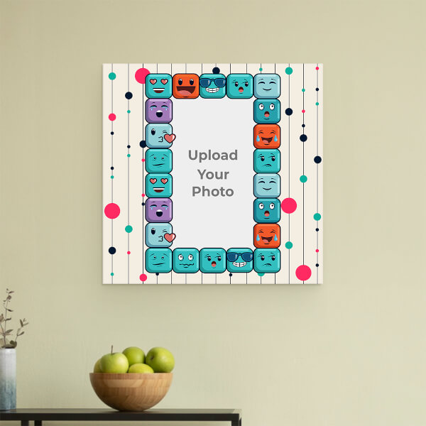Colourful Emoji Design: Square Acrylic Photo Frame with Image Printing – PrintShoppy Photo Frames