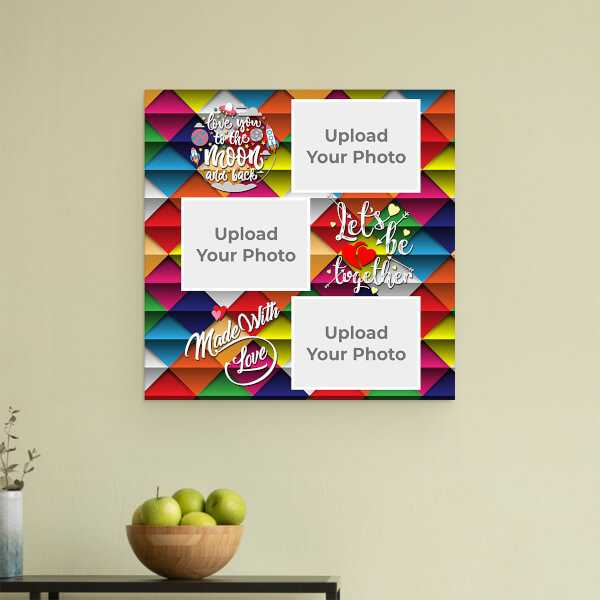 Multicolour Background with Love Quotes: Square Acrylic Photo Frame with Image Printing – PrintShoppy Photo Frames