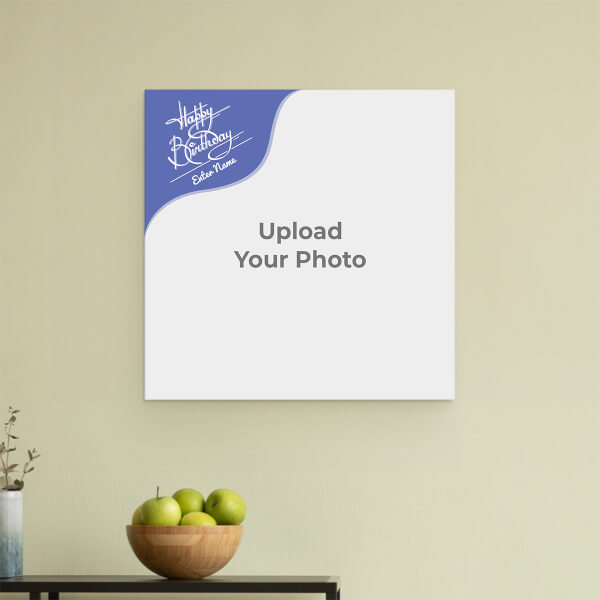 Blue Wave (Happy Birthday) Frame Design: Square Acrylic Photo Frame with Image Printing – PrintShoppy Photo Frames