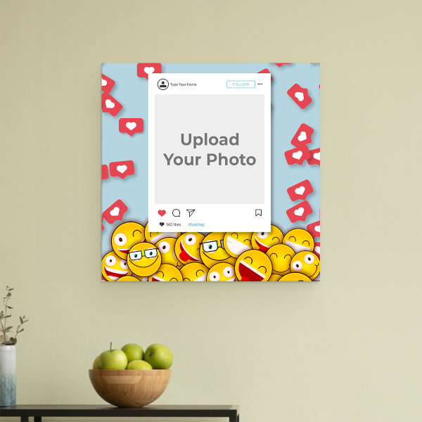 Emoji Love Design: Square Acrylic Photo Frame with Image Printing – PrintShoppy Photo Frames