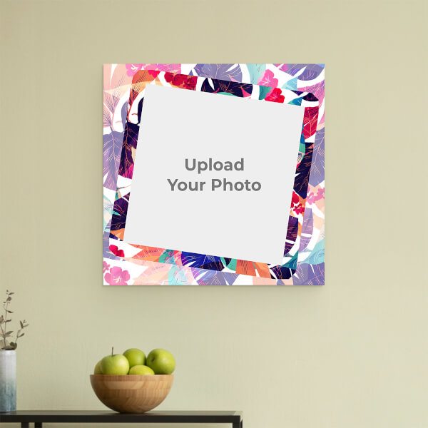 Floral Abstract Design: Square Acrylic Photo Frame with Image Printing – PrintShoppy Photo Frames