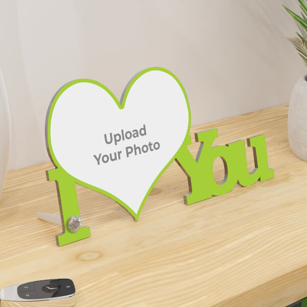I Love You Valentines Design Acrylic Photo Stand  With Your Image