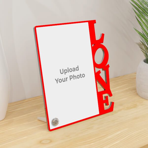 True Love Portrait Image Upload Acrylic Photo Stand Design