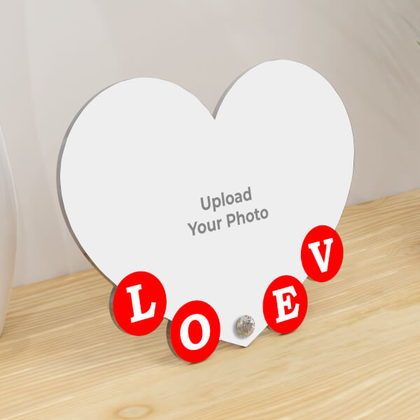 Loving Heart Custom Image Acrylic Photo Stand Design